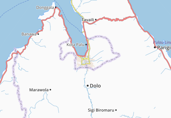 Karte Stadtplan Kota Palu