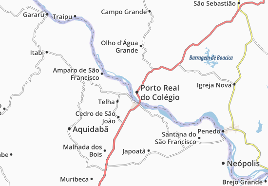Kaart Plattegrond Porto Real do Colégio