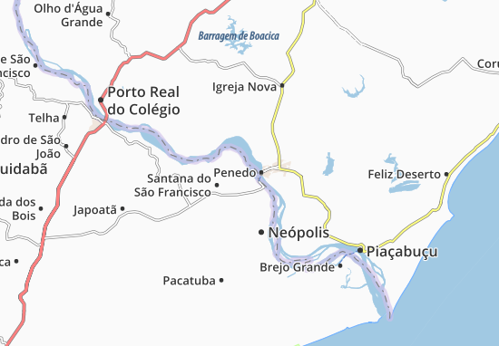 Kaart Plattegrond Santana do São Francisco