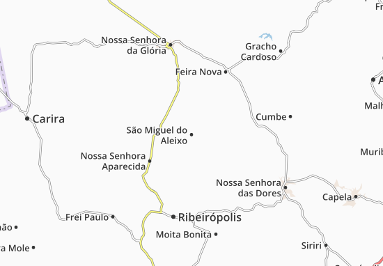 Kaart Plattegrond São Miguel do Aleixo