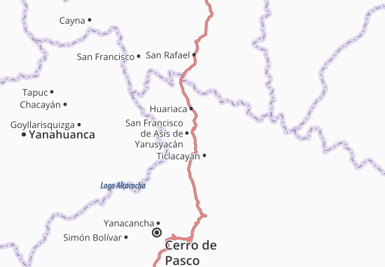 Karte Stadtplan San Francisco de Asís de Yarusyacán