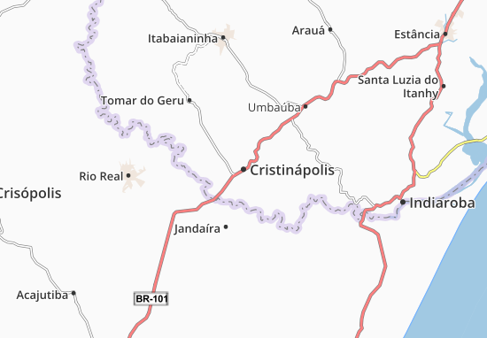 Karte Stadtplan Cristinápolis