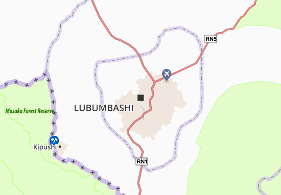 Mapa Lubumbashi