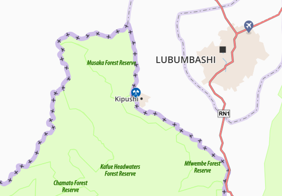 Mapa Kipushi
