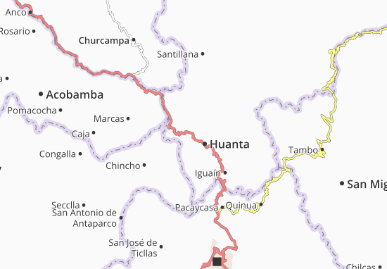 Karte Stadtplan Huanta