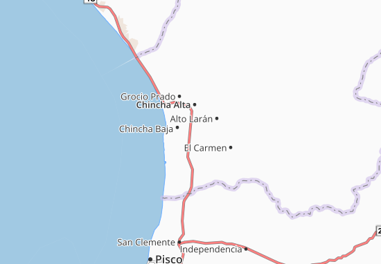 Karte Stadtplan Chincha Baja