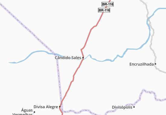 Karte Stadtplan Cândido Sales