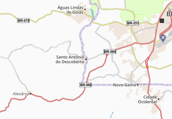 Karte Stadtplan Santo Antônio do Descoberto