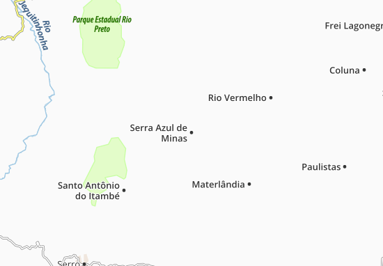 Karte Stadtplan Serra Azul de Minas