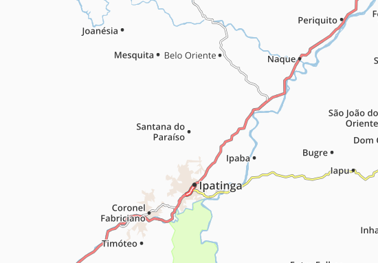 Kaart Plattegrond Santana do Paraíso