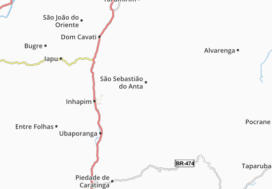 Karte Stadtplan São Domingos das Dores