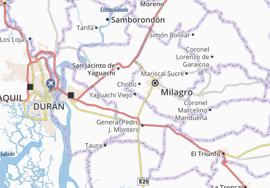 Karte Stadtplan Yaguachi Viejo