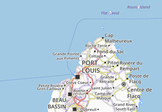 Mapa Grande Pointe aux Piments