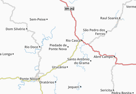 Kaart Plattegrond Piedade de Ponte Nova
