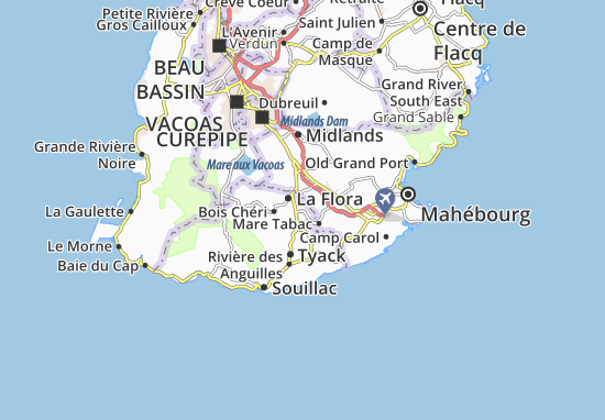 Karte Stadtplan Rivière du Poste