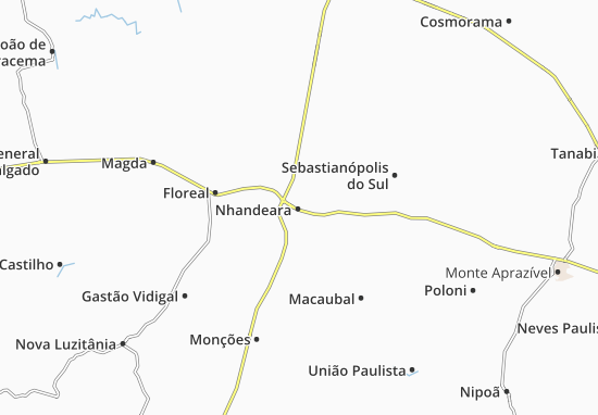 Kaart Plattegrond Nhandeara