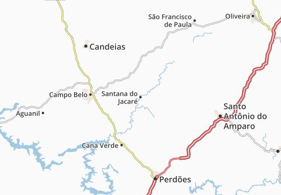Kaart Plattegrond Santana do Jacaré