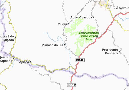 Kaart Plattegrond Mimoso do Sul