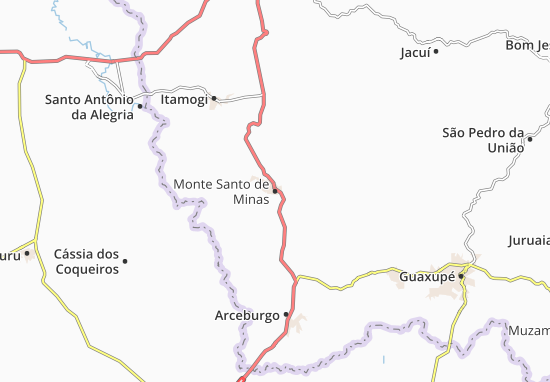 Karte Stadtplan Monte Santo de Minas