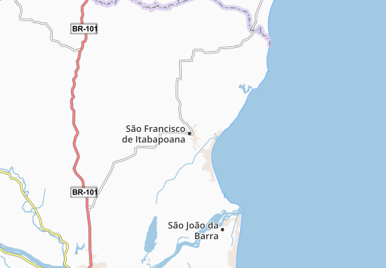 Kaart Plattegrond São Francisco de Itabapoana