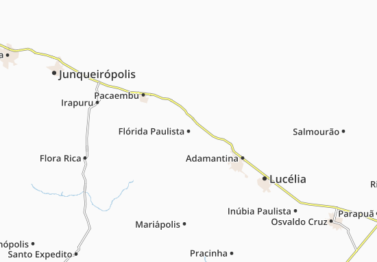 Kaart Plattegrond Flórida Paulista