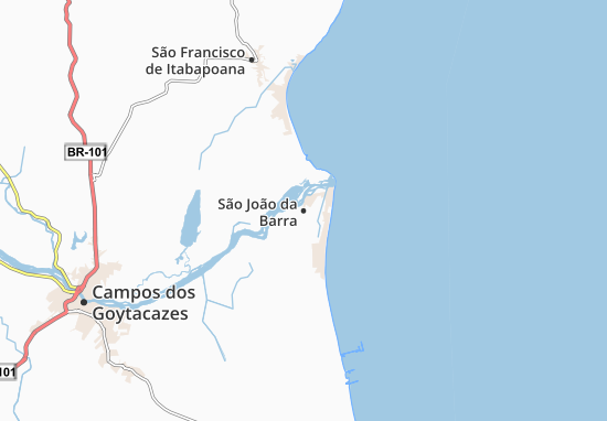 Kaart Plattegrond São João da Barra