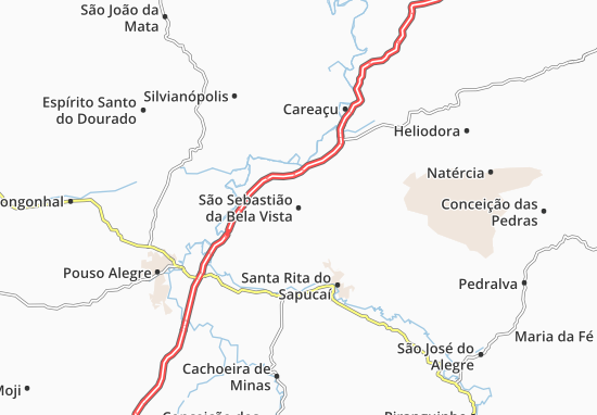Kaart Plattegrond São Sebastião da Bela Vista