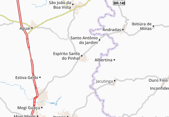 Kaart Plattegrond Espírito Santo do Pinhal