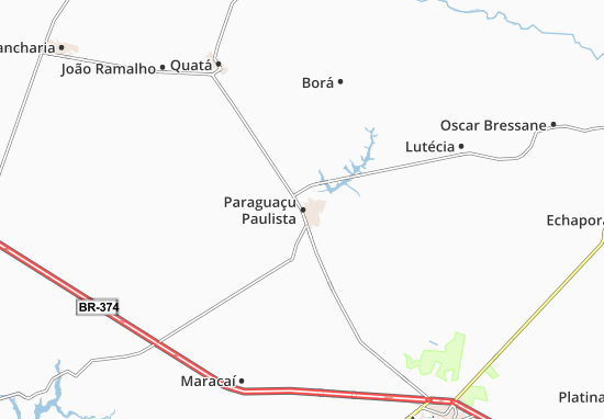Karte Stadtplan Paraguaçu Paulista