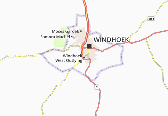 Mapa Windhoek West Outlying