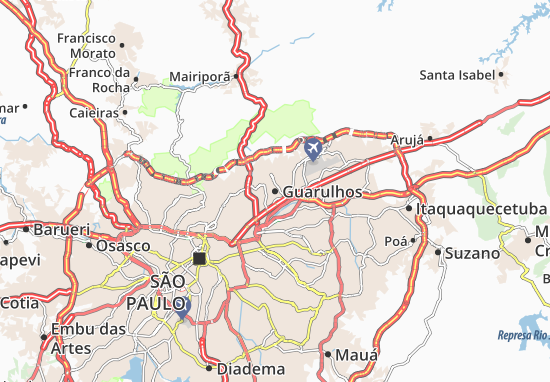 Michelin Landkarte Guarulhos Stadtplan Guarulhos Viamichelin