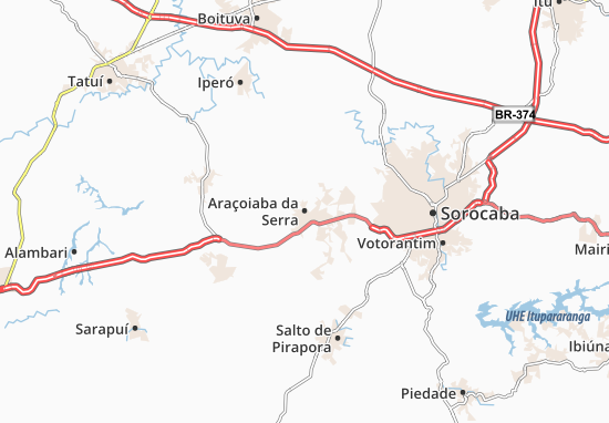 Mapa Araçoiaba da Serra