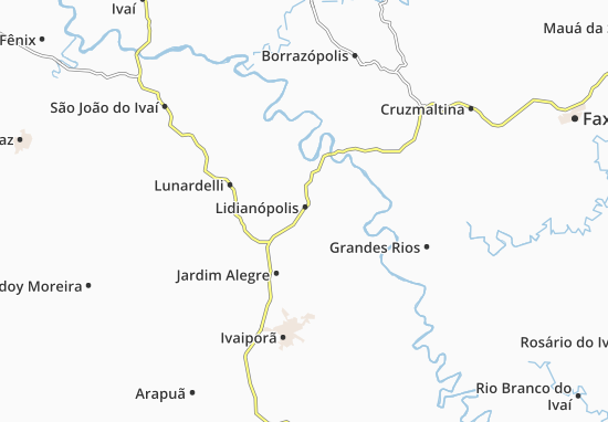 Kaart Plattegrond Lidianópolis