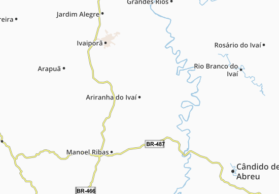 Kaart Plattegrond Ariranha do Ivaí