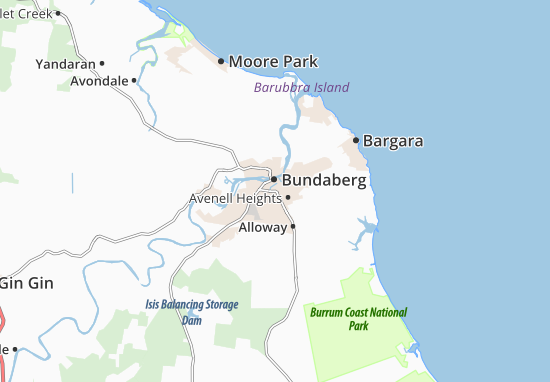 Karte Stadtplan Bundaberg