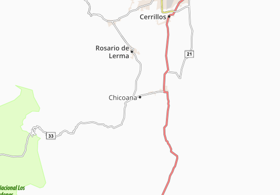 Karte Stadtplan Chicoana