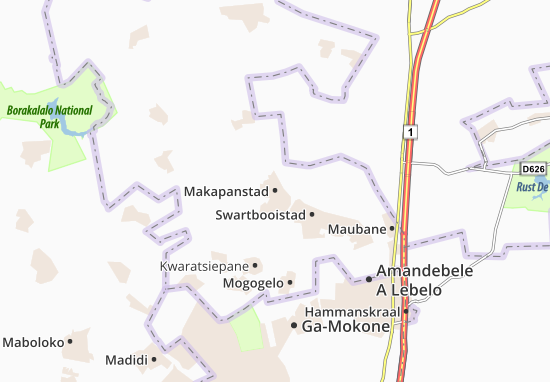 Mapa Makapanstad