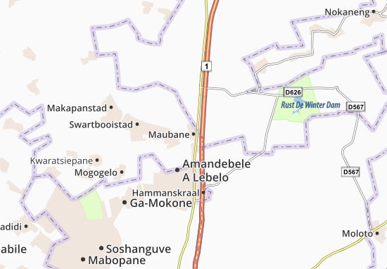 Mapa Maubane