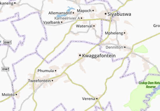 Mapa Kwaggafontein