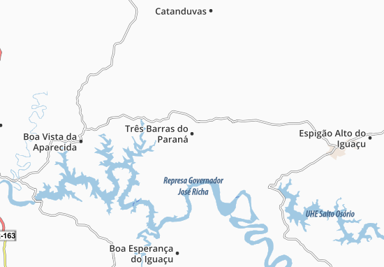 Mapa Três Barras do Paraná