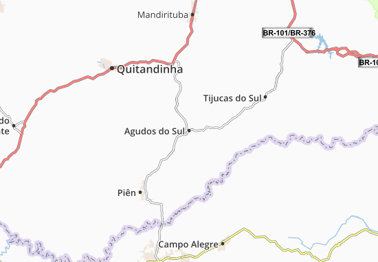 Kaart Plattegrond Agudos do Sul