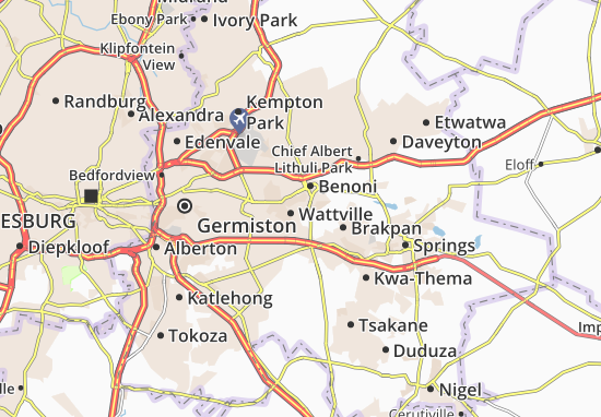 Mapa Actonville Outlying