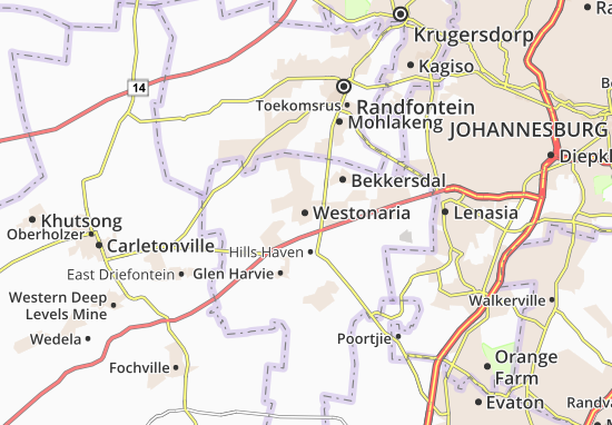 Kaart Plattegrond Westonaria