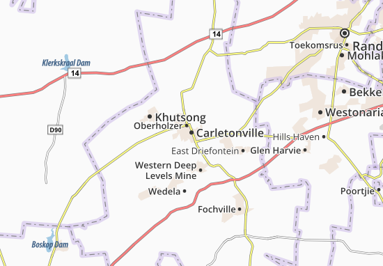 Karte Stadtplan Carletonville
