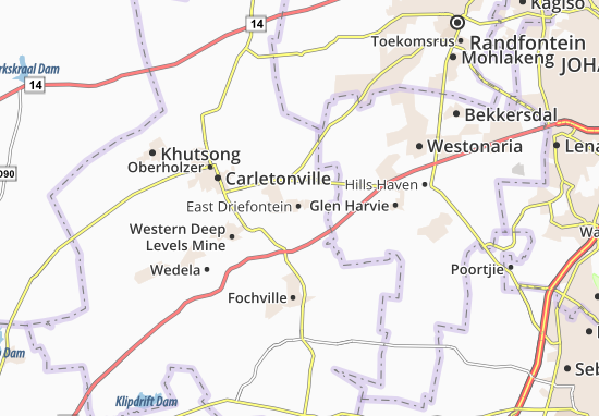 Mapa East Driefontein