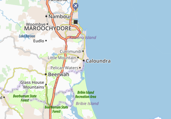 Karte Stadtplan Caloundra