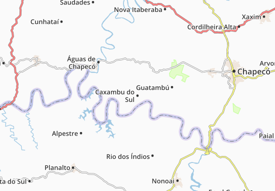 Mapa Caxambu do Sul