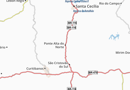 Mapa Ponte Alta do Norte