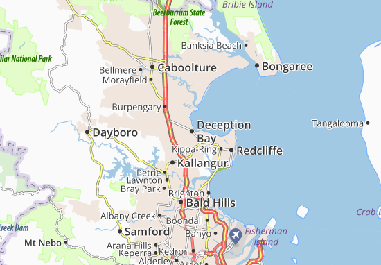 Karte Stadtplan Deception Bay