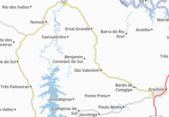 Karte Stadtplan Benjamin Constant do Sul